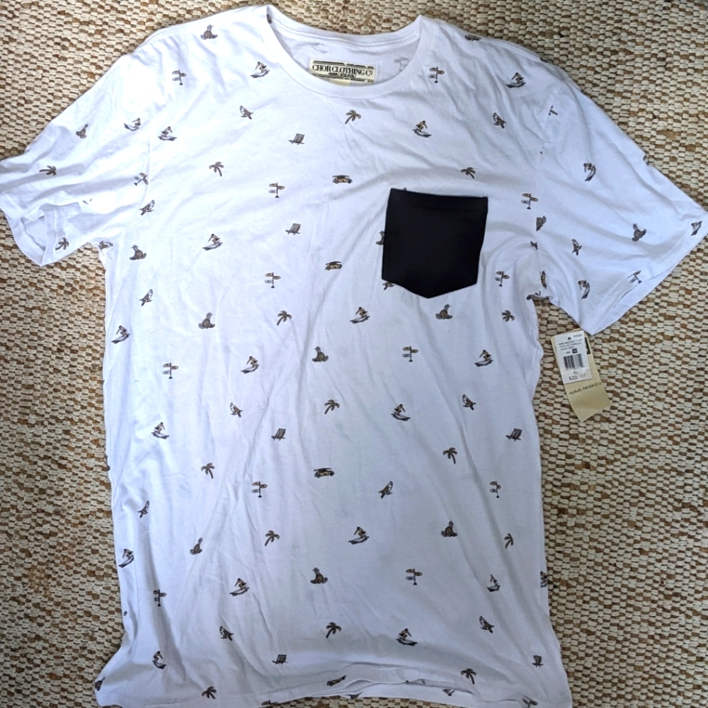 NWT Chor Clothing Company Mens Palm Beach Chair Print Graphic T-Shirt